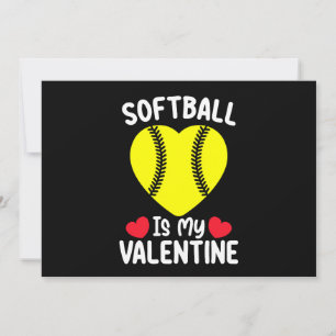 Invitation Le softball est mon sport de la Saint Valentin