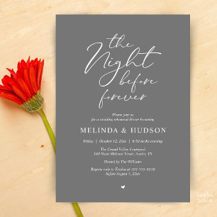 Invitation Le soir avant le dîner de répétition romantique po
