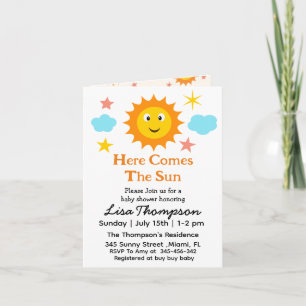 Invitation Le Soleil Souriant Est Le Baby shower Soleil