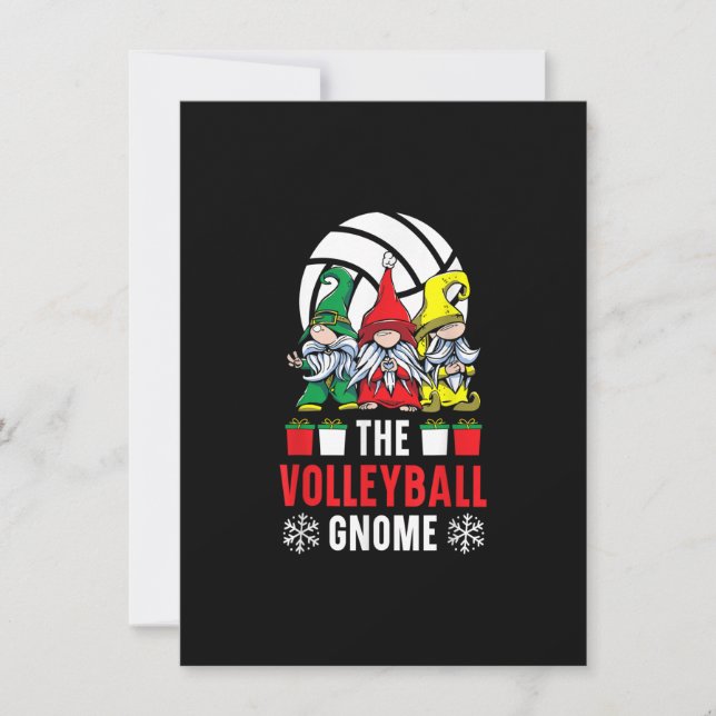 Invitation Le Sportif Gnome de Volleyball Joyeux Noël Christ (Devant)