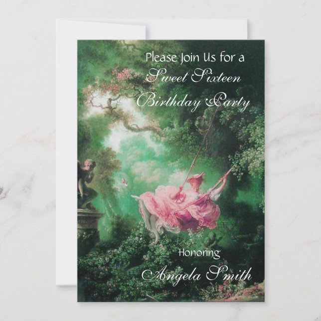 Invitation LE SWING, SWEET SIXTEEN PARTY Fuchsia Champagne (Devant)