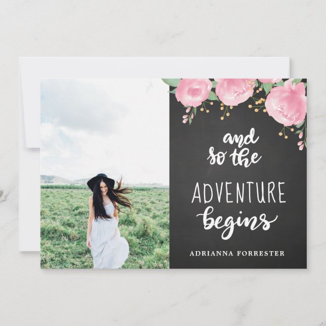 Invitation Le tableau l'aventure commence la photo licenciée (Devant)