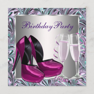 Invitation Le talon haut de roses indien chausse