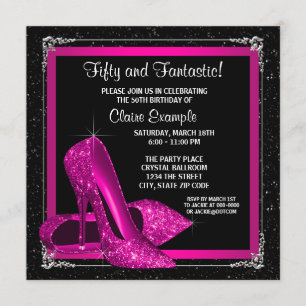 Invitation Le talon haut magenta chausse la fête