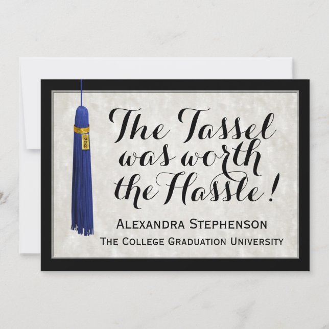 Invitation Le Tassel valait la peine de la Hassle Blue Gradua (Devant)