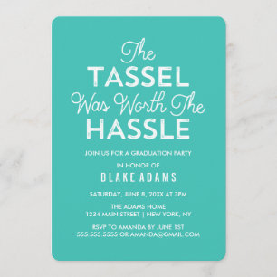 Invitation Le Tassel Vaut La Peine Du Hassle Turquoise