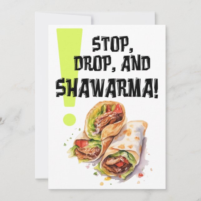 Invitation Le temps du shawarma est tout le temps ! Branche d (Devant)