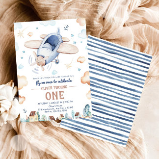 Invitation Le temps passe en avion Premier Anniversaire