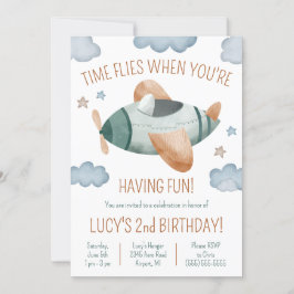 Invitation Le temps vole quand vous avez un avion amusant Ann
