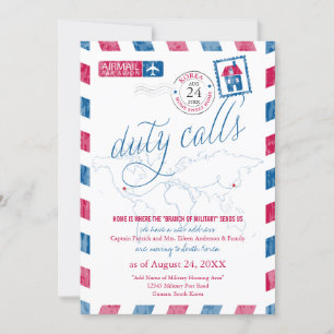 Invitation Le Texas à la Corée Air mail Militaire Déménagemen