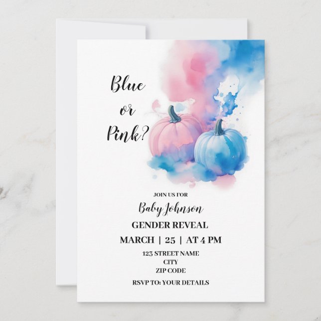 Invitation Le thème du citrouille de l'automne révèle l'invit (Devant)