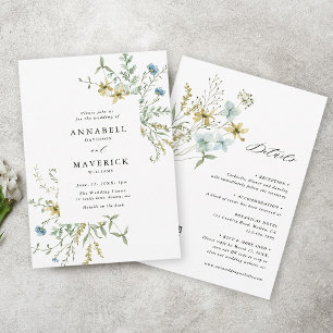 Invitation Le tout en un Fleur sauvage Delicy moderne Boho Ma
