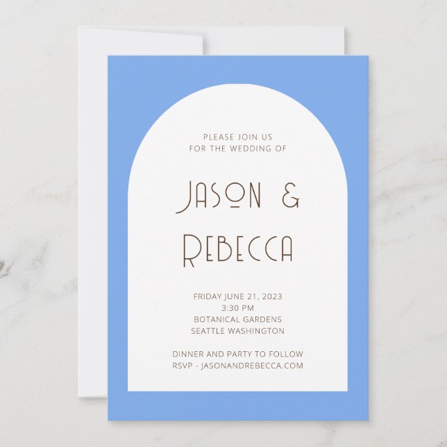 Invitation Le tout en un seul Mariage minimal branché Pastel  (Devant)