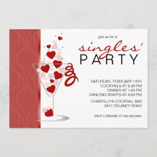 Invitation Le verre de cocktail de coeur a choisi