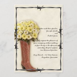 Invitation Le vieux bouquet occidental de botte s'est fané 1