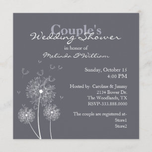 Invitation Le wedding shower du couple pourpre et blanc de