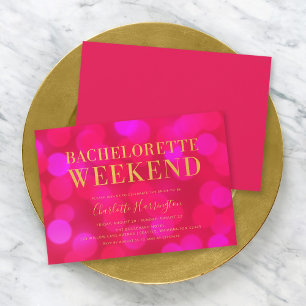 Invitation Le week-end de Bachelorette du Bokeh Rose