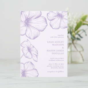 Invitation Leah Lilac Floral Mariage élégant