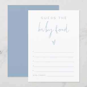 Invitation LEAH Pastel Blue Guess Baby Food Baby shower Jeu