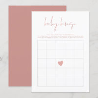 LEAH Vibrant Pastel Baby shower rose Jeu de Bingo