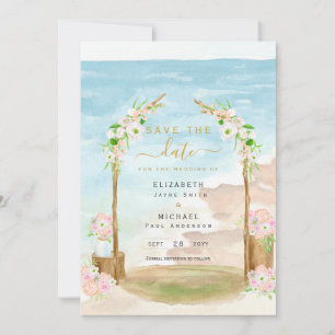 Invitation LeahG Beach Coastal Destination Enregistrer Date I