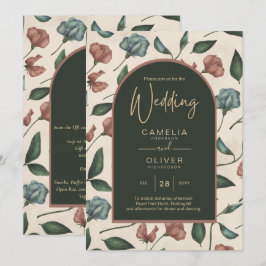 Invitation LeahG Emerald Green Terracotta Gold Mariage de aut