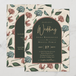 Invitation LeahG Emerald Green Terracotta Gold Mariage de aut