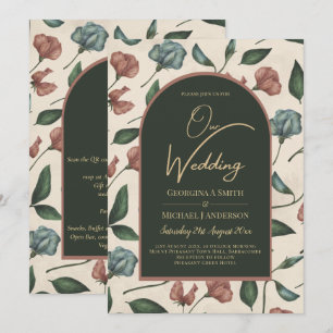 Invitation LeahG Emerald Green Terracotta Gold Mariage de aut
