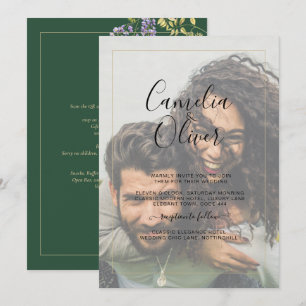 Invitation LeahG Green Purple WISTERIA Wedding INVITE