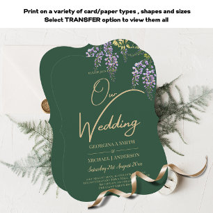 Invitation LeahG Green Purple WISTERIA Wedding INVITE