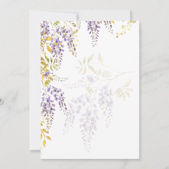 Invitation LeahG Purple Gold WISTERIA Modèle (Devant)