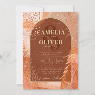 Invitation LeahG Terracotta Gold Automne Mariage de automne I