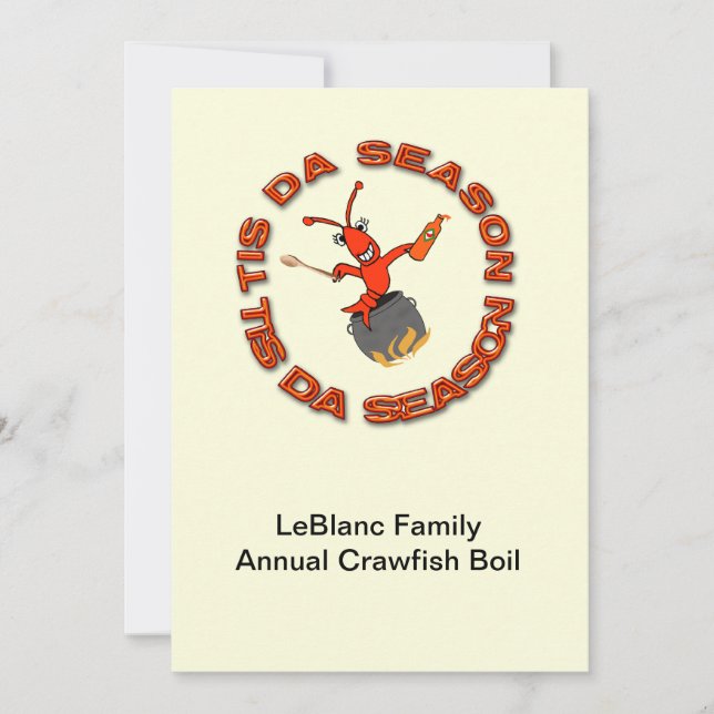 Invitation L'ébullition Tis DA d'écrevisses assaisonnent des (Devant)