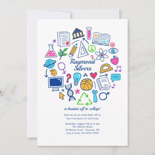 Invitation L'école s'éloigne de la fête (Devant)