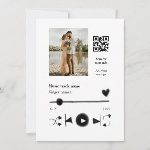 Invitation Lecteur de musique couple personnalisé code q r te