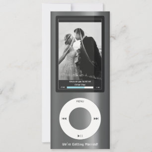 Invitation Lecteur de musique MP3 gris Mariage