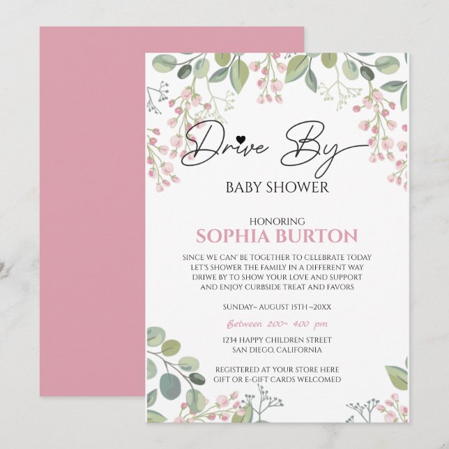 Invitation Lecteur par Baby shower (Devant / Derrière)