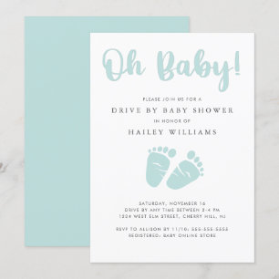 Invitation Lecteur par Baby shower   Oh Baby Baby Feet Mint
