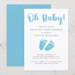 Invitation Lecteur par Baby shower Oh Baby Boy Blue Baby Fe