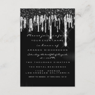 Invitation Lecteurs d'argent Black Bridal Sweet 16e Mariage