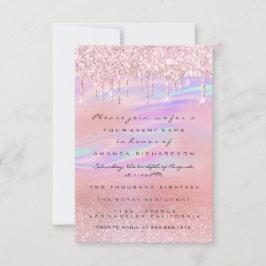 Invitation Lecteurs de Parties scintillant bleus Rose Baby sh