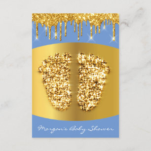 Invitation Lecteurs d'or Baby shower bleu royal Pieds Garçon