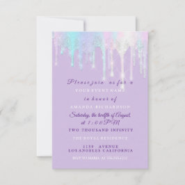 Invitation Lecteurs holographiques Unicorn Mermaid Sweet 16th