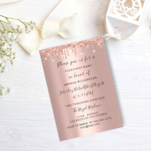 Invitation Lecteurs modernes Rose Gold Bridal Mariage Spark G