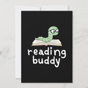 Invitation Lecture de Buddy Cute Bookwort avec livre