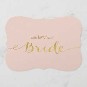 Invitation L'effet d'or avec l'amour pour mon mariage d'épous