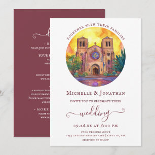 Invitation L'église de la cathédrale aquarelle tout en un Mar