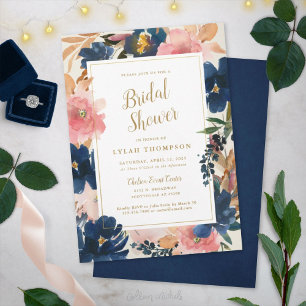 Invitation L'élégance sauvage   Navy Blush & Gold Fête des ma