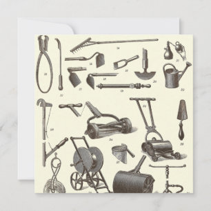 Invitation L'élégant jardinier - Outils Jardin Antique