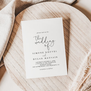 Invitation L'Élégant Mariage Simple De Calligraphie D'Invitat